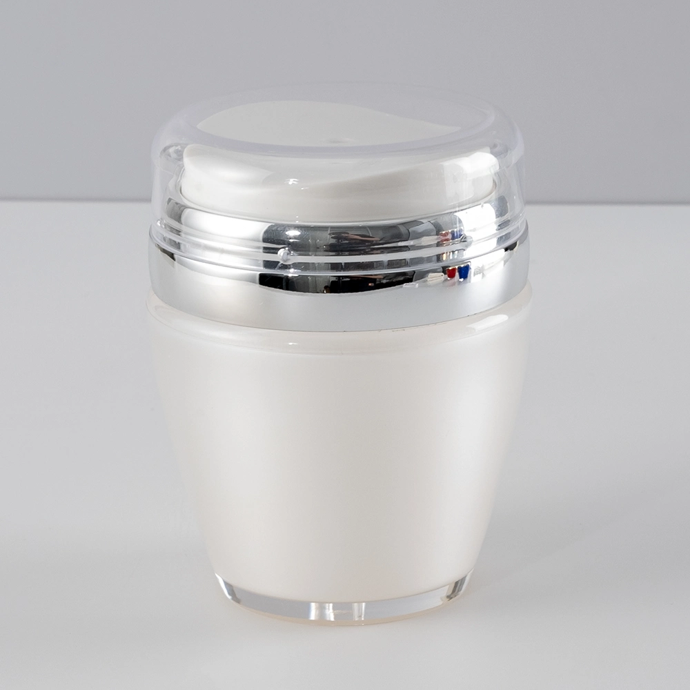 Competitive Price 30ml OEM PP as ABS Red Plastic Transparent Cream Vacuum Airless Press Jar with Lid
