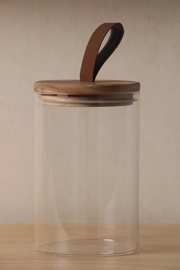 Images Are in -Kind Real Shoot Bamboo Shape Straightly Cylinder Glass Jar with Bamboo Lid