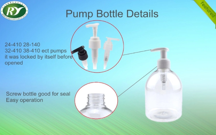 Wholesale 60ml 120ml 240ml 350ml 500ml 1000ml Pet Clear Round Plastic Boston Bottles with Pump Sprayer for Hand Soap Shampoo