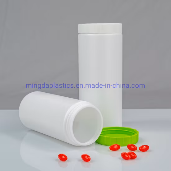 Hersteller von 750 ml leeren, weißen, geraden, weißen Kunststoffpillen/-tabletten/-kapseln, HDPE-Verpackung, runder Flasche