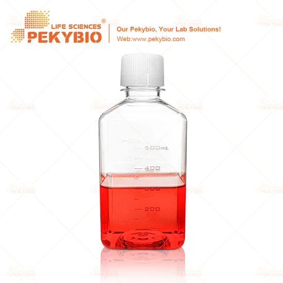 Pekybio Pet Quadratische Reagenzflasche mit sterilen 60 ml, 125 ml, 250 ml, 500 ml, 1000 ml