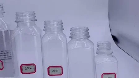 Großhandel 120 ml, 200 ml, 6 Unzen, 250 ml, 8 Unzen quadratische Haustier-Plastikflasche mit schwarz-weißem, manipulationssicherem Verschluss