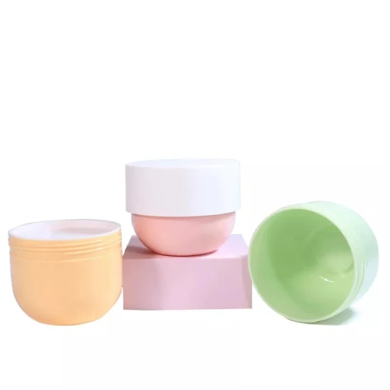 Benutzerdefinierte klare leere Creme 1oz 3 2 Oz 4oz 8oz 30g 100g 120g 250g Rosa Gold Weiß Körperpeeling Haustier Kosmetik Plastikdose mit Lippenkappe