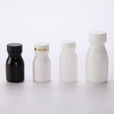 HDPE 60 ml weiße, einschichtige, transparente Kunststoffflasche in Milchflaschenform